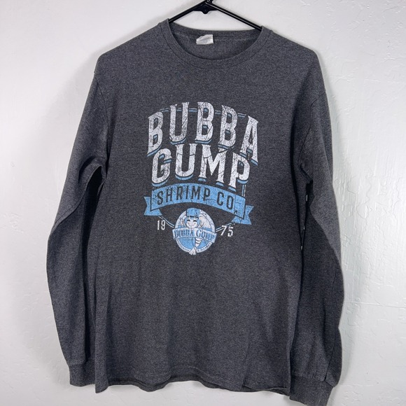 Bubba Gump Shrimp Company Anaheim Single Stitch Long Sleeve T-Shirt ✅ Dark Gray - Picture 1 of 6